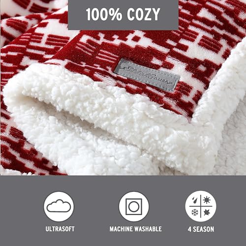 Eddie Bauer - Throw Blanket, Soft Fleece Bedding with Sherpa Reverse, Plush Home Decor (San Juan Red Clay, 50" x 60") - Image 2