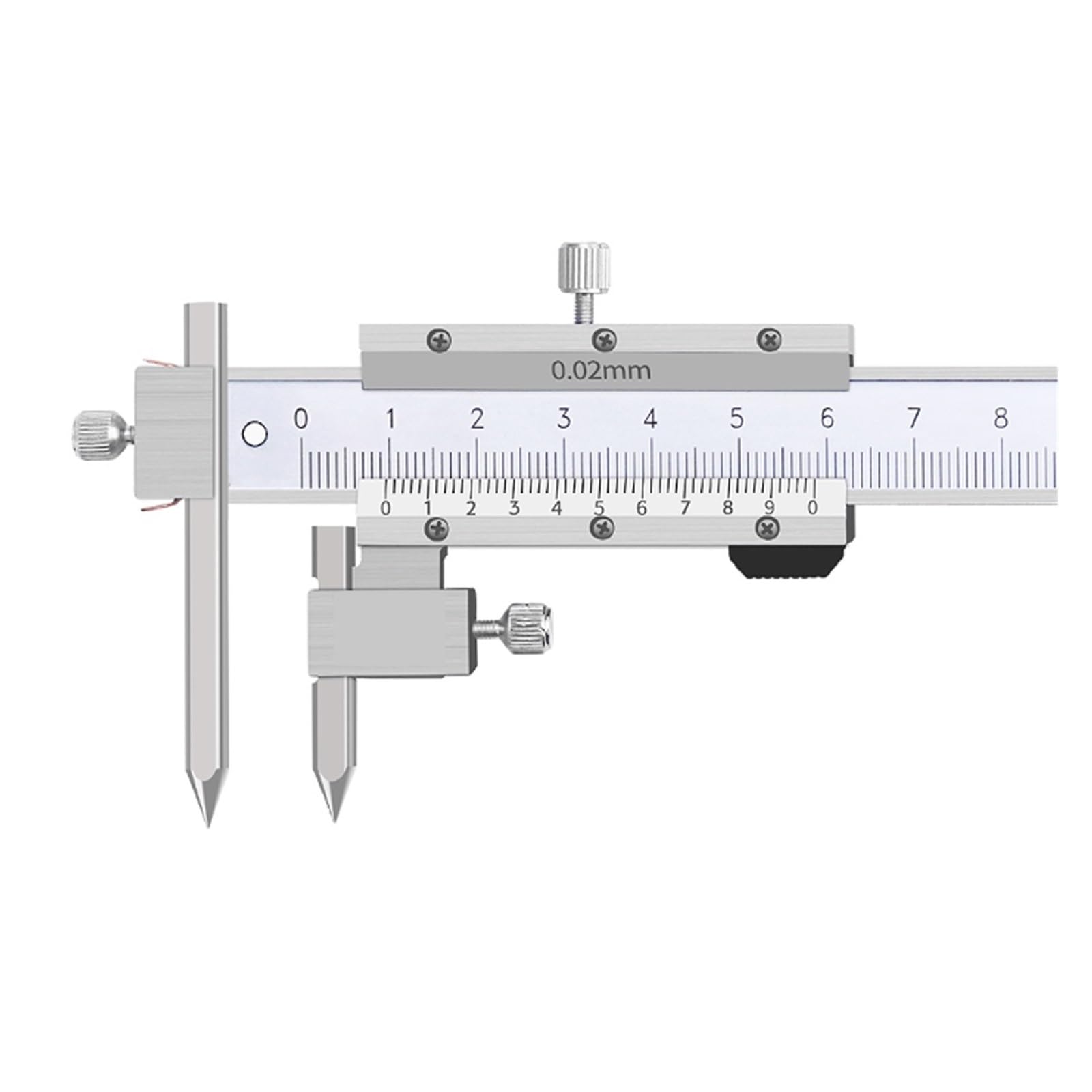 Bdayek One Color Vernier Calipers Center Distance Edge Hole Vernier Caliper Measuring Range 150Mm 200Mm 300Mm Stainless Steel Tool(5-200Mm)
