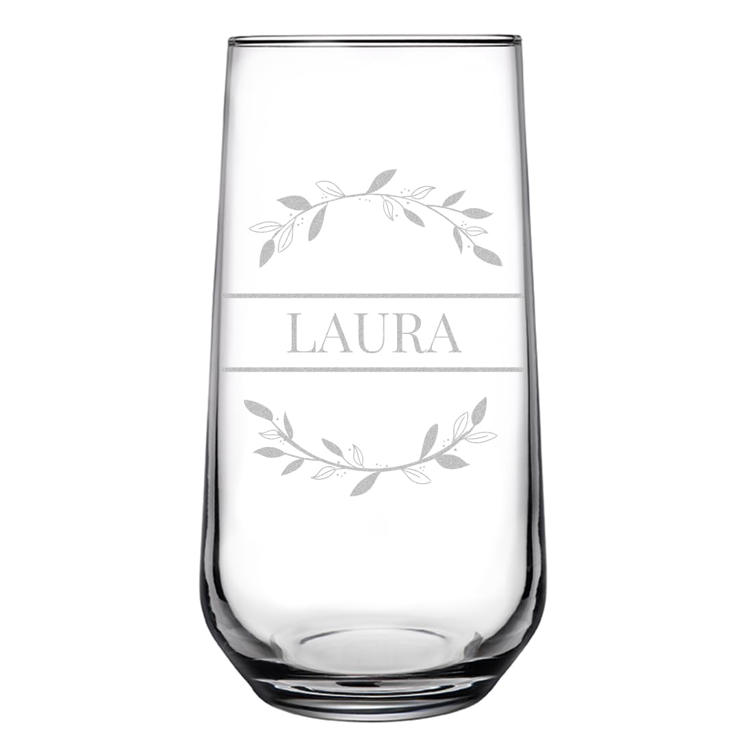 polar-effekt Longdrinkgläser 470 ml 6 Stück mit personalisierter Gravur - Trinkgläser Set mit Namen - Highballgläser für Partys - für Wasser, Saft und Drinks