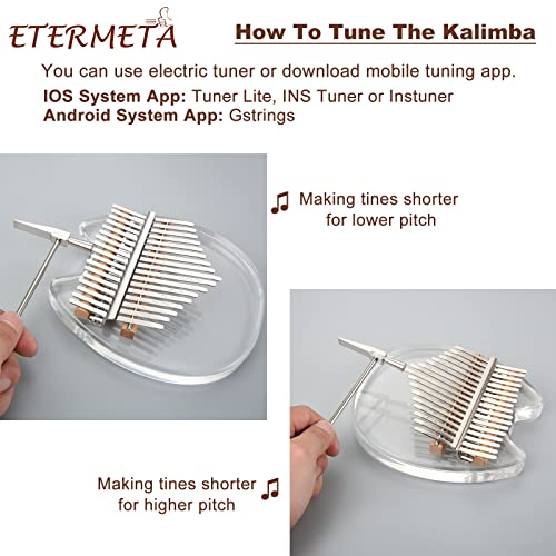 Clear Kalimba Thumb Piano, Transparent Crystal Kalimba 17 Key, Musical Instrument Gifts For Kids, Cat Shape Finger Piano, Acrylic Mbira #TOP2