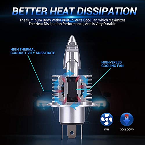 yeacher Lâmpadas de farol de LED para carro 60W 6000 lúmens H4 faróis de LED super brilhantes diante