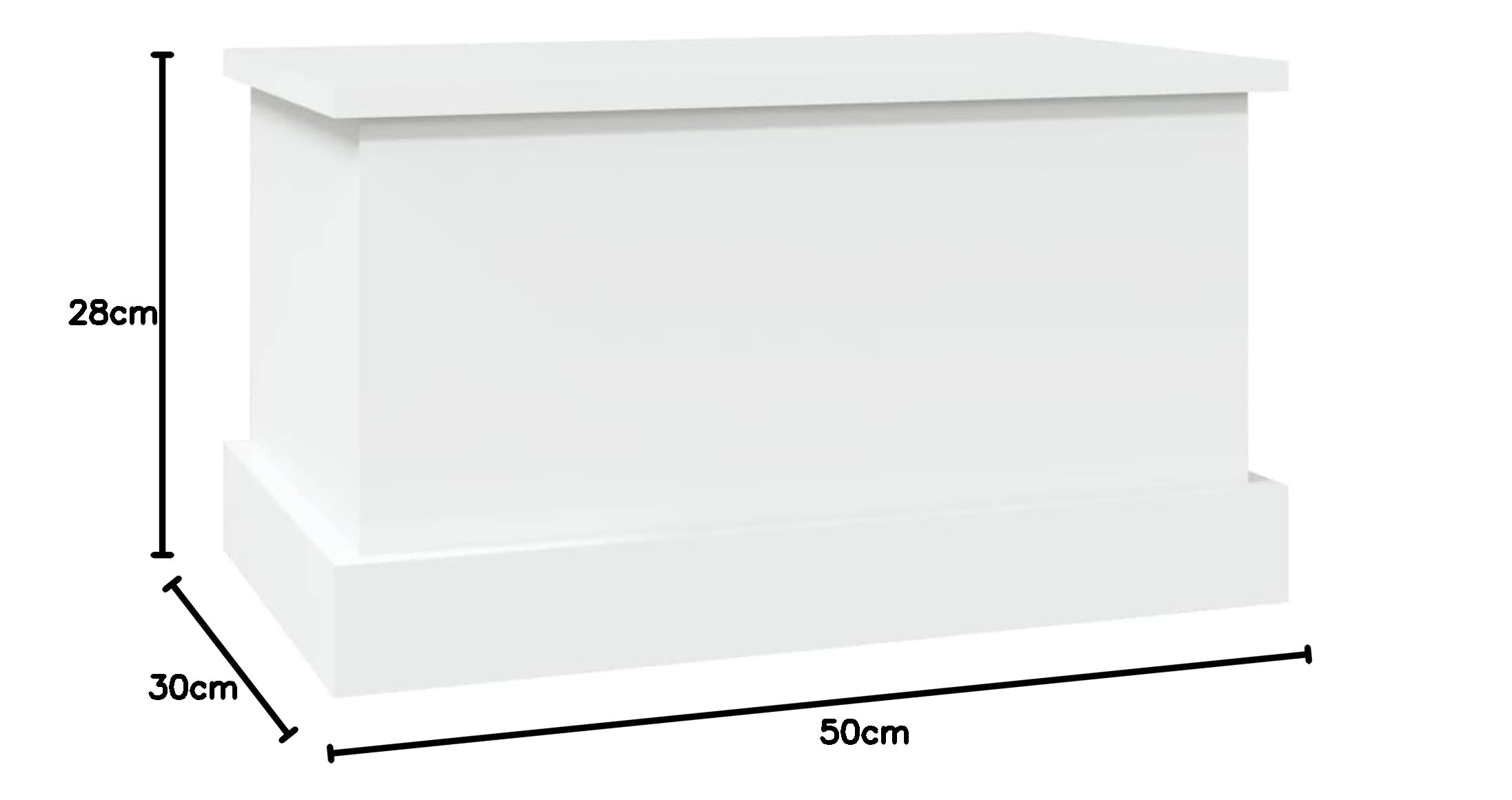 Contenitore Portaoggetti Bianco 50x30x28 cm Legno Multistrato,Baule da Giardino Impermeabile, Cassapanca Contenitore da Esterno