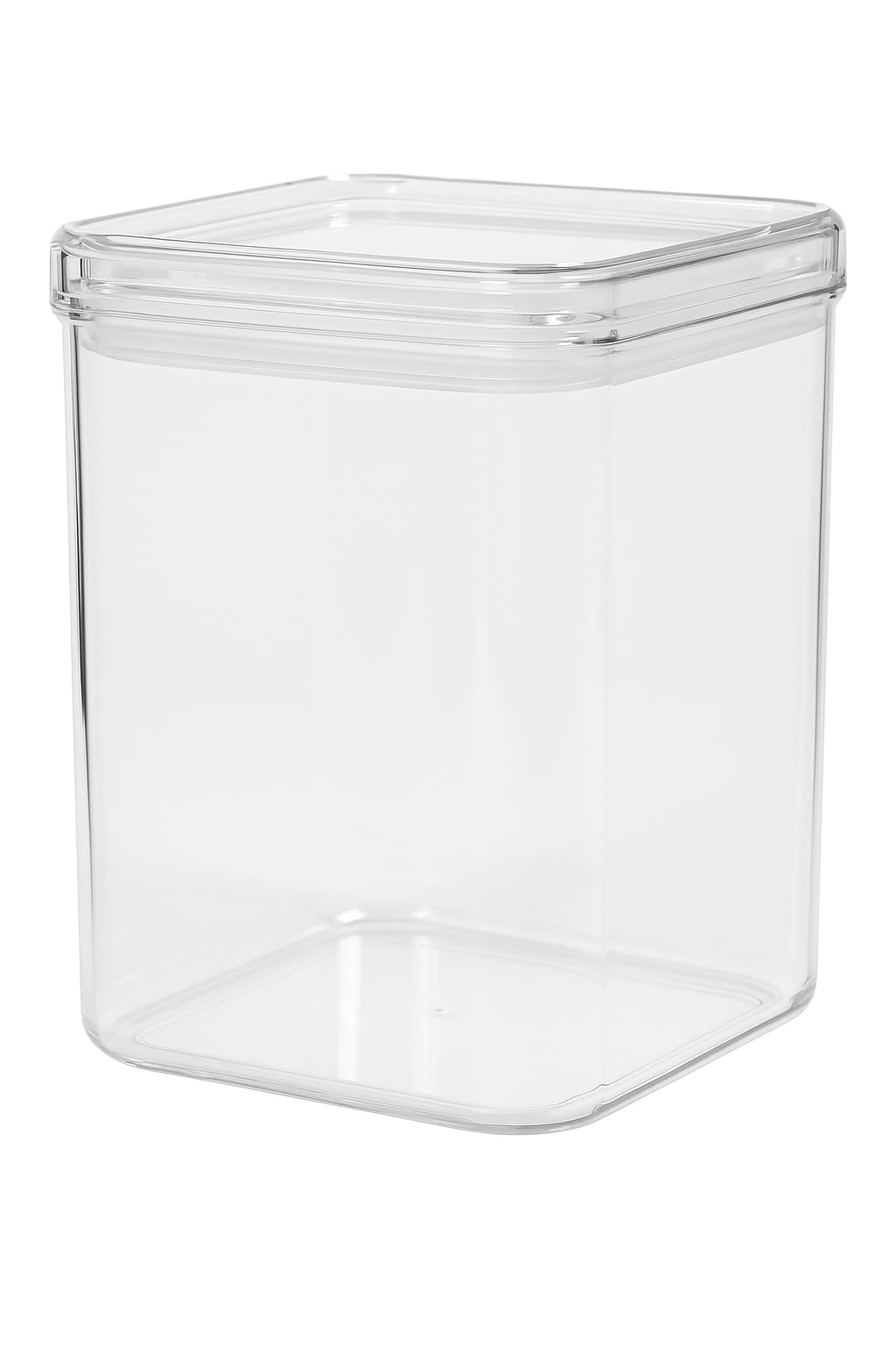 Chabrias Ltd 40oz (1200 ml) Medium Square Storage Jar – Clear Airtight Plastic Food Container with Sealed Lid, BPA-Free & Food Safe Canister for Rice, Pasta, Sugar, or Cereals