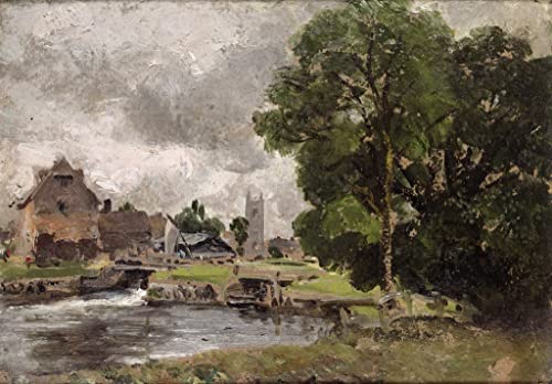 Tableau graffiti Écluse de Dedham par John Constable 60x90cm art mural moderne pour salon
