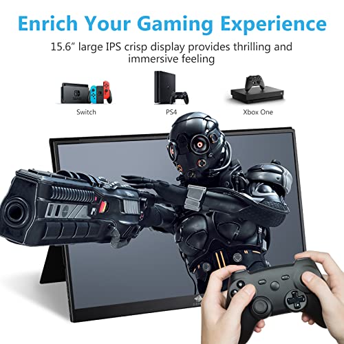 Z-Edge Portable Monitor For Laptop, 15.6 Inch Ultra-Slim Portable Monitor With Type-C, 1920×1080 Full Hd Ips Screen Usb C, Secondary Monitor And Screen For Pc Mac Phone Switch Xbox Ps4 #TOP6