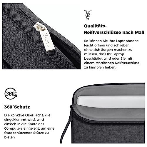 Voova Funda Portatil 13 13.3 Pulgadas para Macbook Air Pro M1 M2 Maletin Ordenador 11 12.9 Pulgadas iPad Tablet Lenovo ASUS Sumsung DELL Microsoft Surface Huawei Acer Negro - imagen 5