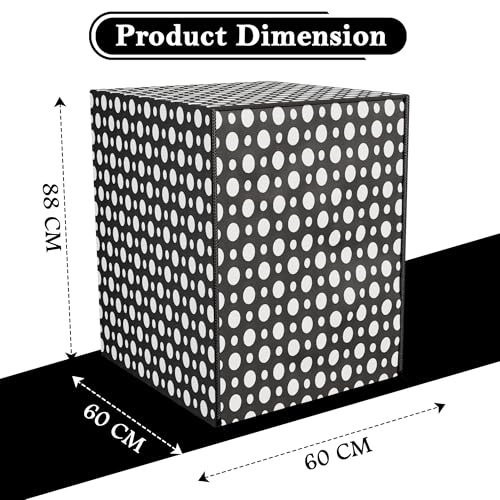 Image of Kuber Industries PVC Washing Machine Cover Front Load for IFB | Front Load Washing Machine Cover - Ideal for 6 kg, 6.5 kg, 7 kg | Dot Design - Grey