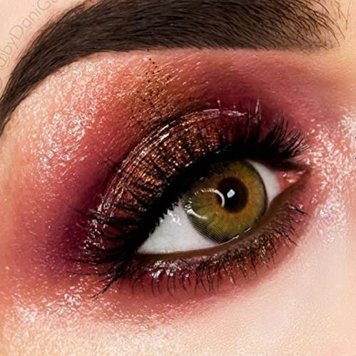 MYSALENS® Lentilles De Contact De Couleur Symphony 3Con Green Vert Naturelle très haute opacité Kit De Rangement Boitier Pince applicateur Offert 12 Mois sans correction