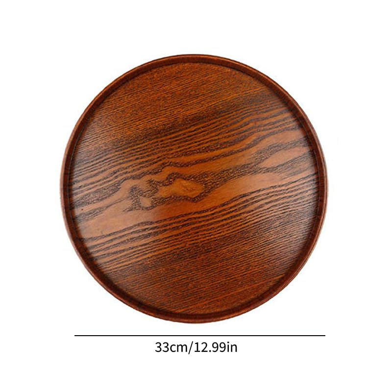 Amazon｜木製トレー おしゃれ お盆 丸形 丸トレー 直径27/30