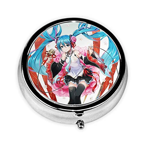 初音 ミク ピルケース 薬ケース 丸型 3段分割 円形 薬入れ 錠剤ケース 習慣薬箱 サプリメントケース サプリケース 軽量 耐久性 飲み忘れ防止 携帯型 コンパクト