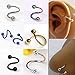 Produktbild Cool S Twist Nase Lippe Augenbrauen Ring Ohrring Nase Ohrstecker Unisex Body Piercing Schmuck 1 Stück (Gold)