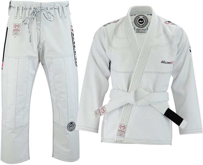 Malino Brazilian Jiu Jitsu Kimono Traje BJJ Gi Uniforme Pearl Weave 100% algodón 550 g/m² 10 oz Ripstop Pantalón preencogido
