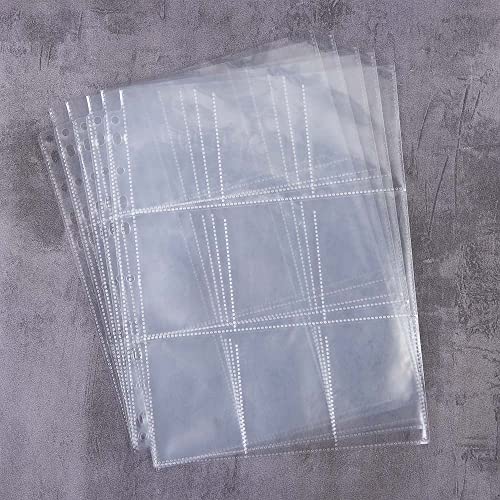 Trading Card Sleeves Pages, Trading Card Sleeves Storage Album Pages 11 Holes Fit 3 Ring Binder For Sport Card, Game Card, Business Cards(20Pcs) #TOP5