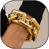 Chunky Gold Bracelet Cuban Link Chain for Women Punk Chunky Chain Bracelets Statement Dainty Gold Bracelet for Women Trendy 2025