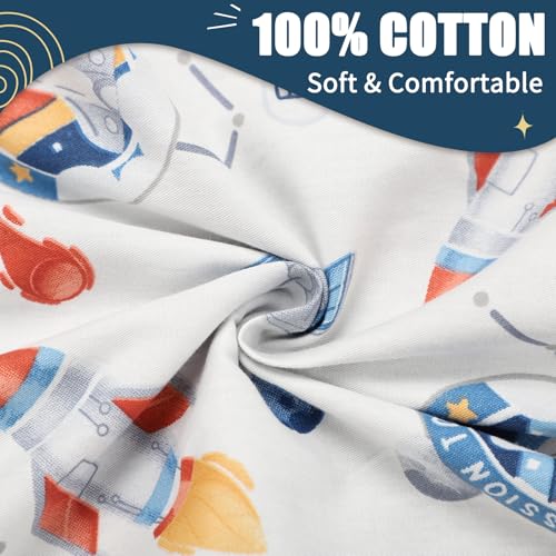 Image of Baby Lounger Cover for Boys Girls, Reversible Baby Nest Cover, Adjustable Baby Lounger Replaceable Cover for Infant Newborn, Portable and Machine Washable, Cotton Blue Rocket Cover Only