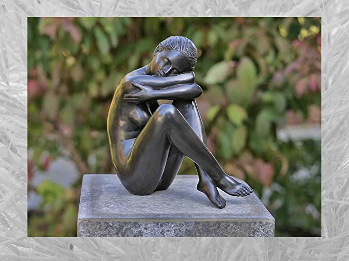 FONTE BRONZE SUR Marbre Base Statue Sculpture Nu Fille Danseuse Art