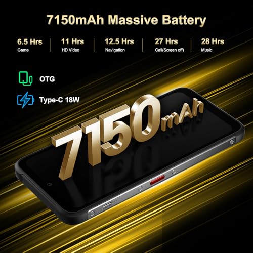 Image of FOSSIBOT F112 Pro 5G Rugged Smartphone Unlocked, 24GB+256GB /1TB Android 14 Rugged Phone, 7150mAh Battery Cell Phone, 6.88'' Display, 50MP+16MP Camera, Dual SIM 5G Unlocked Phone