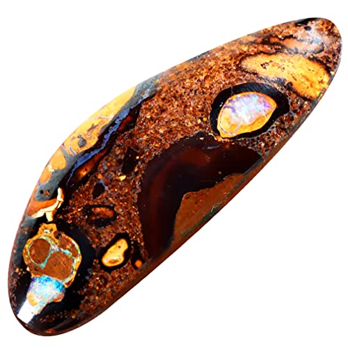 Opale boulder australienne de 7,93 ct Koroit, pierre précieuse loose multicolore de 25 x 9 mm