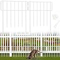 Thrivinest 10 Pack Animal Barrier Fence, No Dig Fence Decorative Fences, 17in(H) x10ft(L) Rustproof Metal Small Garden Fence Border for Dogs Rabbits, Bottom Blocker for Outdoor Yard Patio, White