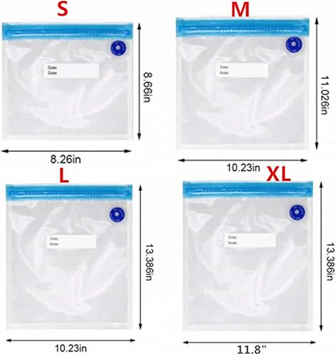 Miniatura 4 de Vilihkc 10 bolsas de sellado al vacío para alimentos, para máquina de cocina, siempre fresca, selladora de calor (con una bomba de mano)