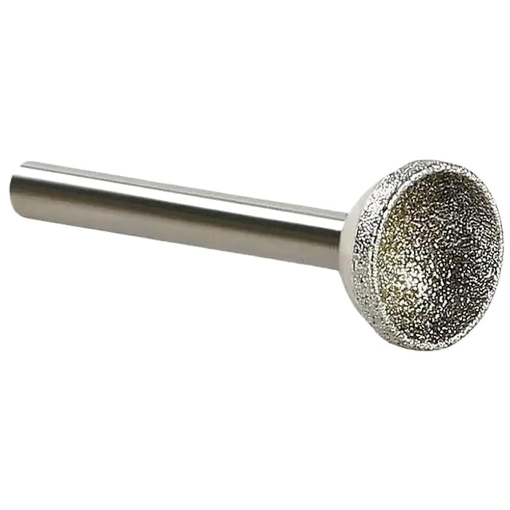 Littimoon Mounted Point 1Pcs 10-25mm Spherical Concave Head for Jade Amber Stone Beeswax Grinder Tool 6x18mm