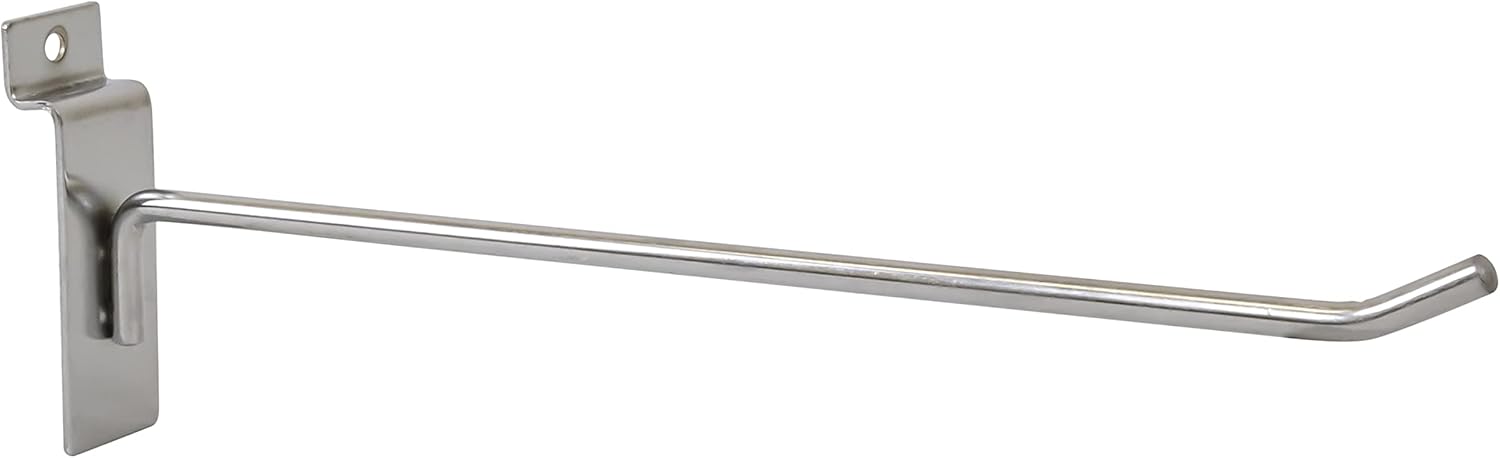 VICTORY DISPLAY & STORE FIXTURE MFG 10" Long Heavy Duty Commercial-Grade Steel Slatwall Panel Hook - Displays Product/Merchandise for Commercial or Home Use (Quantity 25) (25, Black)
