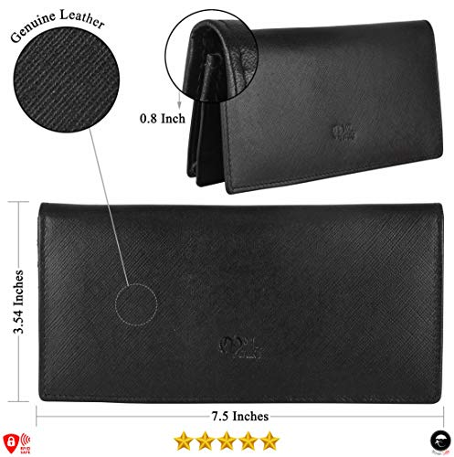 Image of RFID Blocking Mens Genuine leather Bifold Long Wallet
