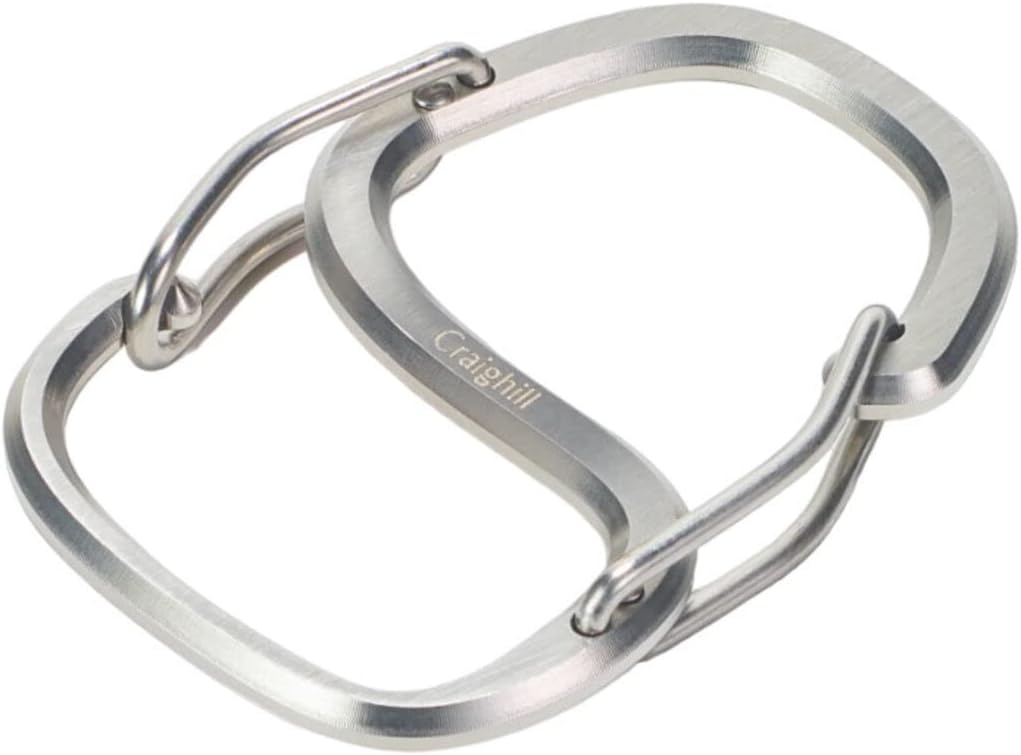Craighill Coachwhip Carabiner - 2.4” Keychain Clip, Modern Minimalist Keyring for Car Keys & Accessories, Heavy Duty, Lightweight, S Shape Hook