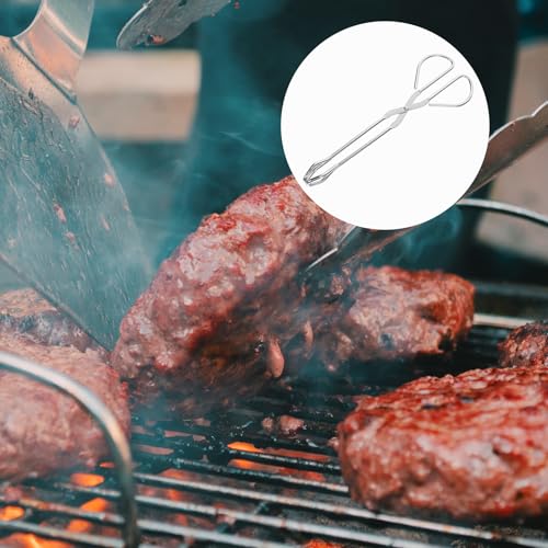 UPKOCH Edelstahl-Clips 9.45 Zoll Kleine Grillzange Mit Rutschfestem Griff Hitzebeständig Für Camping Backen Und Outdoor-Grill Praktischer Lebensmittelclip Für Garten Und Bbq