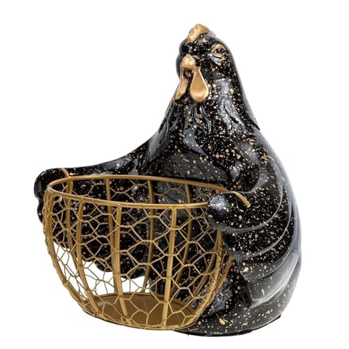 Canasta De Huevos De Gallina Cesta para Huevos con Resina, Cesta De Almacenamiento para Huevos con Forma De Gallina Y Pollo, Cesta De Frutas(B)