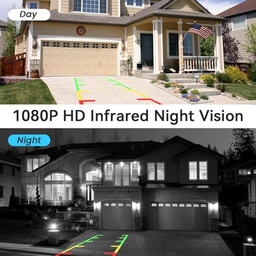 Image of FEISIKE Backup Camera, 1080P IR Night Vision with Monitor, Easy Setup Plug-Play Rear View Camera, 150 Degrees Wide Angle, IP68 Waterproof, 4.3 inch Display for Car Truck SUV