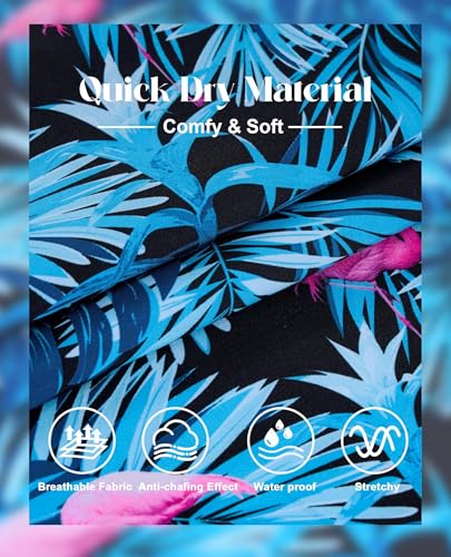 Image of Gleeease 7inch Mens Swim Trunks 2 in 1 with Compression Liner Pockets Drawstring Quick Dry Stretch Lined Funny Beach Pool