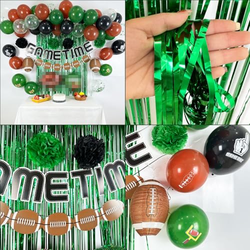 Football Party Decorations Kit Include Game Time Football Banner Paper Pom Poms Lantern Balloons for Football Gameday Tailgate Birthday Party Supplies - Image 6