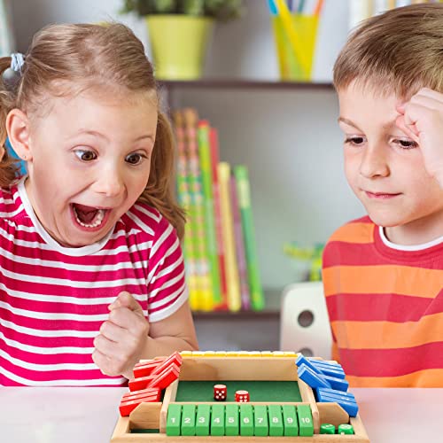 2 Pcs Shut The Box Game And 4 In A Row Tables Game Set, 2-4 Player Family Wooden Board Table Math Games, 8 Dices Classics Tabletop Version Games For Teens Adults Home Classroom Party Or Pub #TOP6