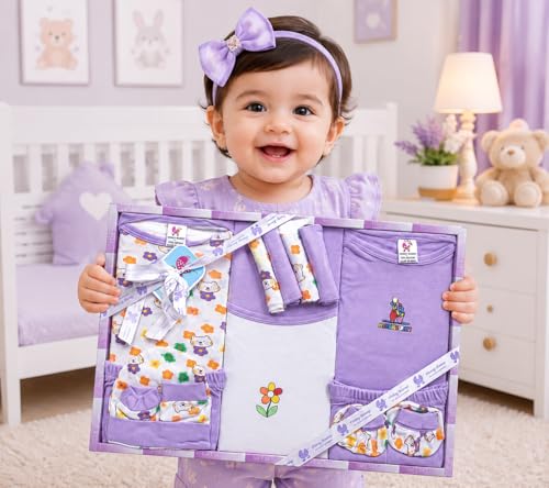 Image of Baby Station New Born Baby's Gift Set 13 Piece Unisex (Purple)