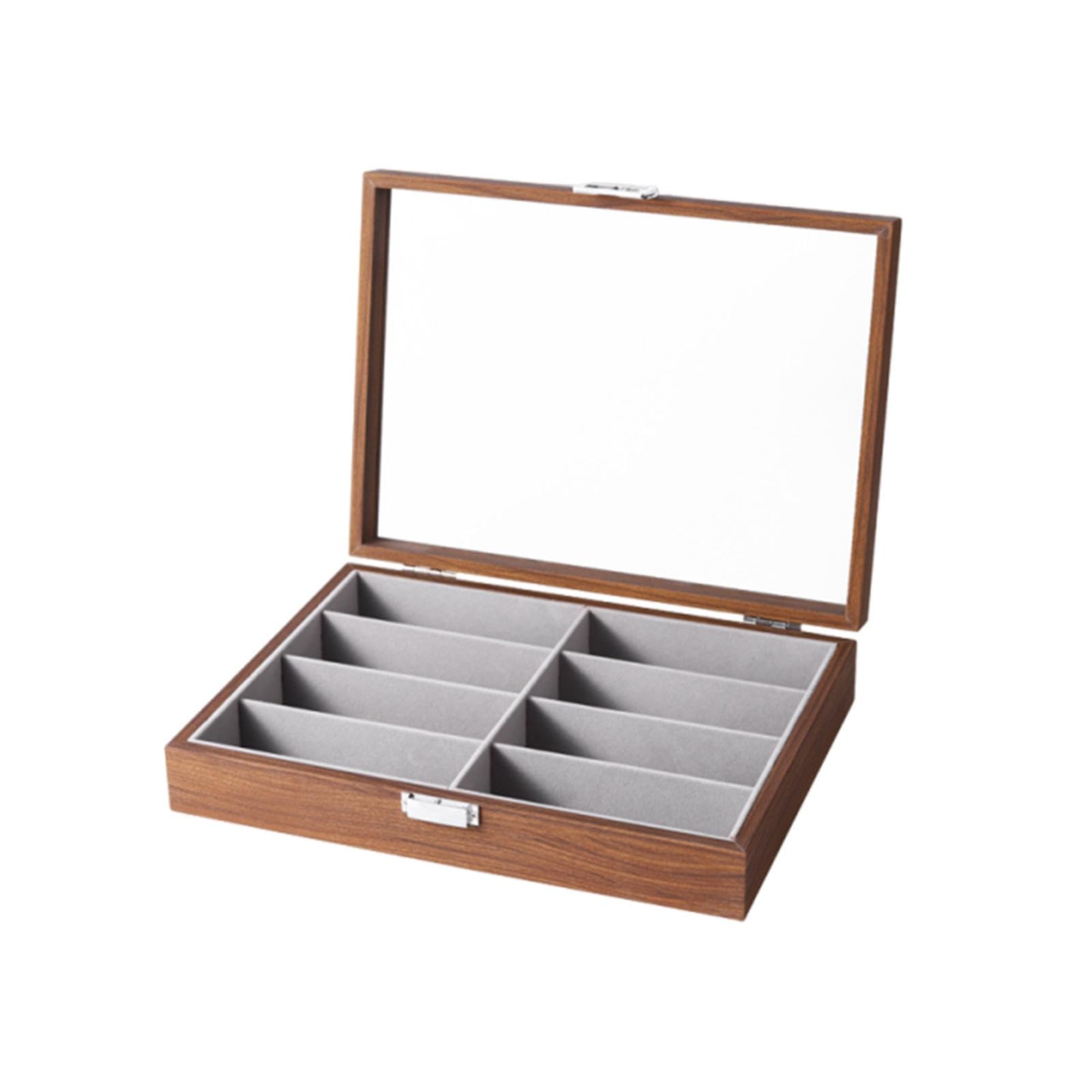 Organizzatore per Occhiali Da 8 Scomparti, Contenitore per Occhiali Da, Organizer per Gioielli con Coperchio Trasparente per Tavolo.