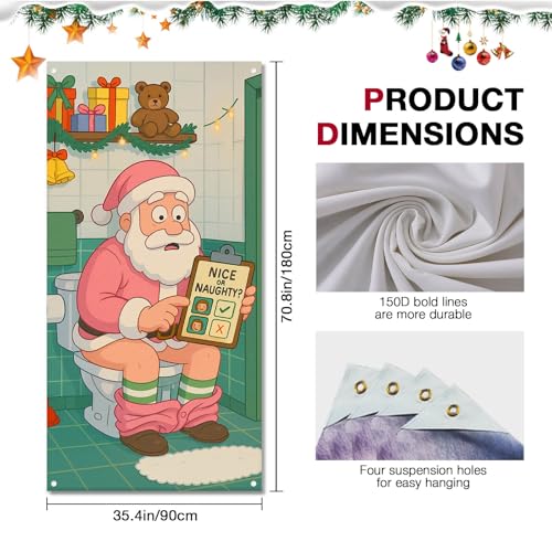 Image of BlissYard Door Banner Winter Porch 35x71 Inch Polyester