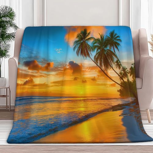 Jeté de Canapé Microfibre Épaisse Qualité Supérieure Couvre-Lit Orange Mer - 3