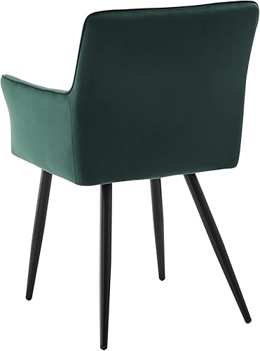 Miniatura 6 de TUKAILAi Juego de 4 sillas de comedor de ocio, asiento tapizado de terciopelo con reposabrazos, respaldo y patas de metal, cómoda silla de salón