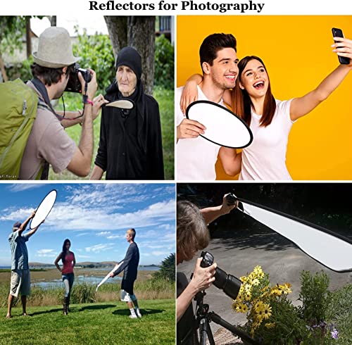 D&O Lighting 24" (60Cm) 2-In-1 Photography Reflector Light Reflectors For Photography Single-Disc Photo Reflector Collapsible With Bag - Translucent And Silver #TOP7
