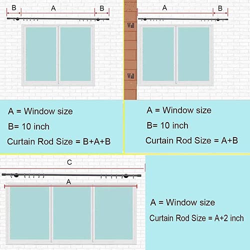 1 Inch Adjustable Grommet Curtain Rod-Black Curtain Rods For Windows 34 To 48" Drapery, Heavy-Duty Living Room Curtain Rod With 2 Brackets,Curtain Ring For Bedroom, Kitchen Outdoor Patio #TOP4