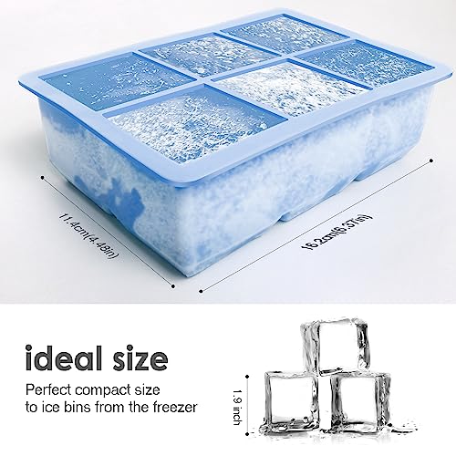 Excnorm Silicone Ice Cube Trays, 3‑Pack Large Square Molds with Lid - image 2