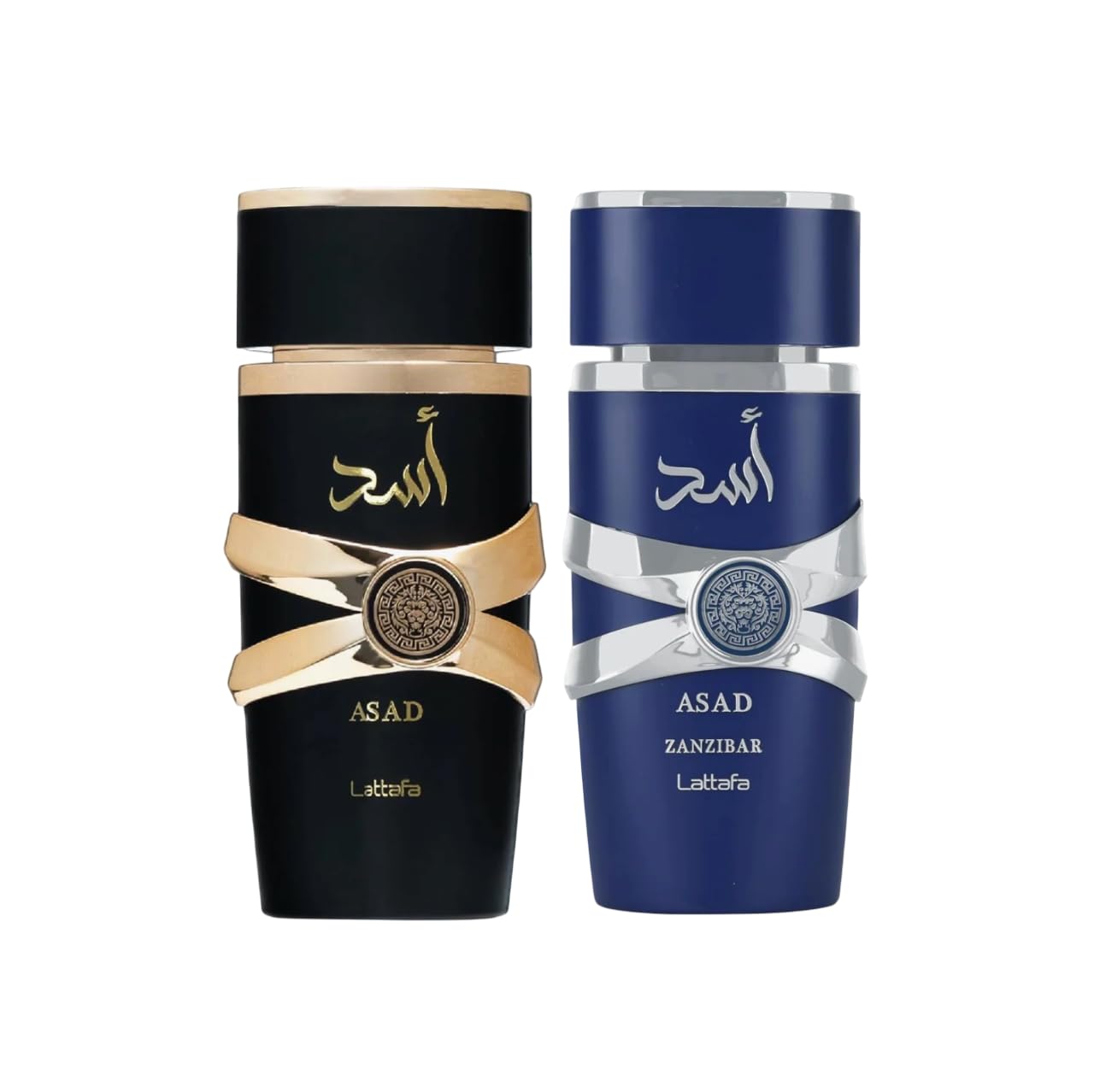 Lattafa Asad & Asad Zanzibar Anniversary Edition 2 x 100ML Eau de Parfum para Hombre, Incluye 2 Atomizadores 5ml, Fragancias Árabes con Notas Especiadas, Amaderadas y Vainilla (Asad & Asad Zanzibar)