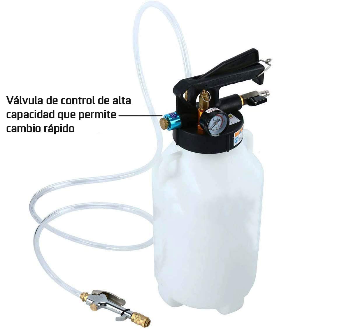 JOMAFA - Bomba neumatica para cambio de aceite sistemas de transmision con 13 adaptadores, 10 litros