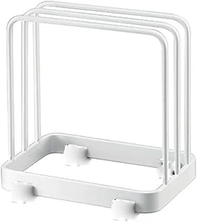 Soportes Para Tablas De Cortar Estante de tabla de cortar en capas for cocina, bandeja de drenaje de acabado Vertical Simple de Color sólido, organizador for fregadero, 2 uds.(White)