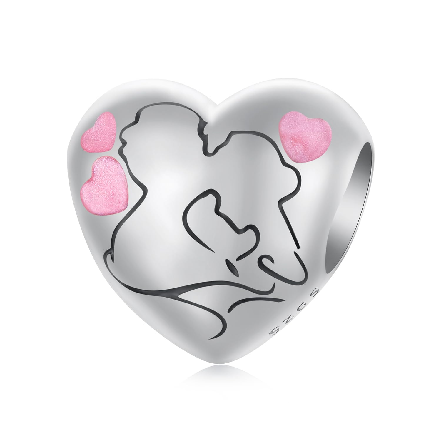 NINGAN Serie d'amore in argento 925 Pendente con perline Regalo di compleanno di San Valentino Adatto per collana di braccialetti da donna