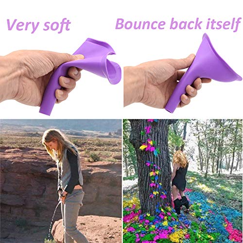 Standing Urinals for Women Female Urination Device, Women Standing Pee Portable Urinal Funnel Lets Pee Standing Up, Reusable Urinal Funnel For Ladies Pee Funnel for Camping, Outdoor, Pregnancy, 2 Pack - Thumbnail 5