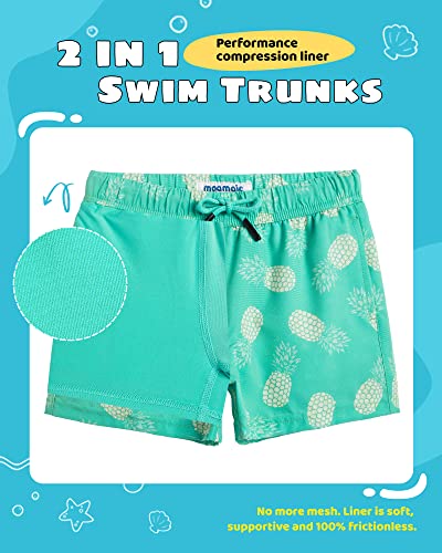 Image of maamgic Boys Swim Trunks with Compression Liner Toddler Stretch Swim Shorts