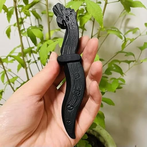 Daga con Cabeza de dragón de obsidiana Natural Tallada a Mano de 15 cm, Varita de Cuarzo - predeterminado | Ya disponible en tu tienda friki favorita! En mundofriki.es!