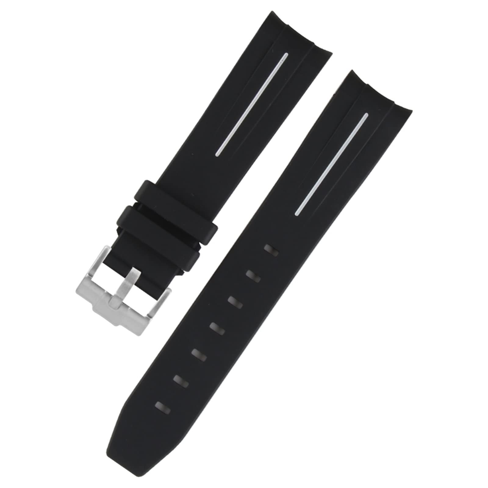 YASHUNJIA 20mm Rubber Watchbands with Pin Buckle for 20mm Watch Strap Waterproof Silicone Bracelet Watch Accessories Parts with Tools (4,20mm)